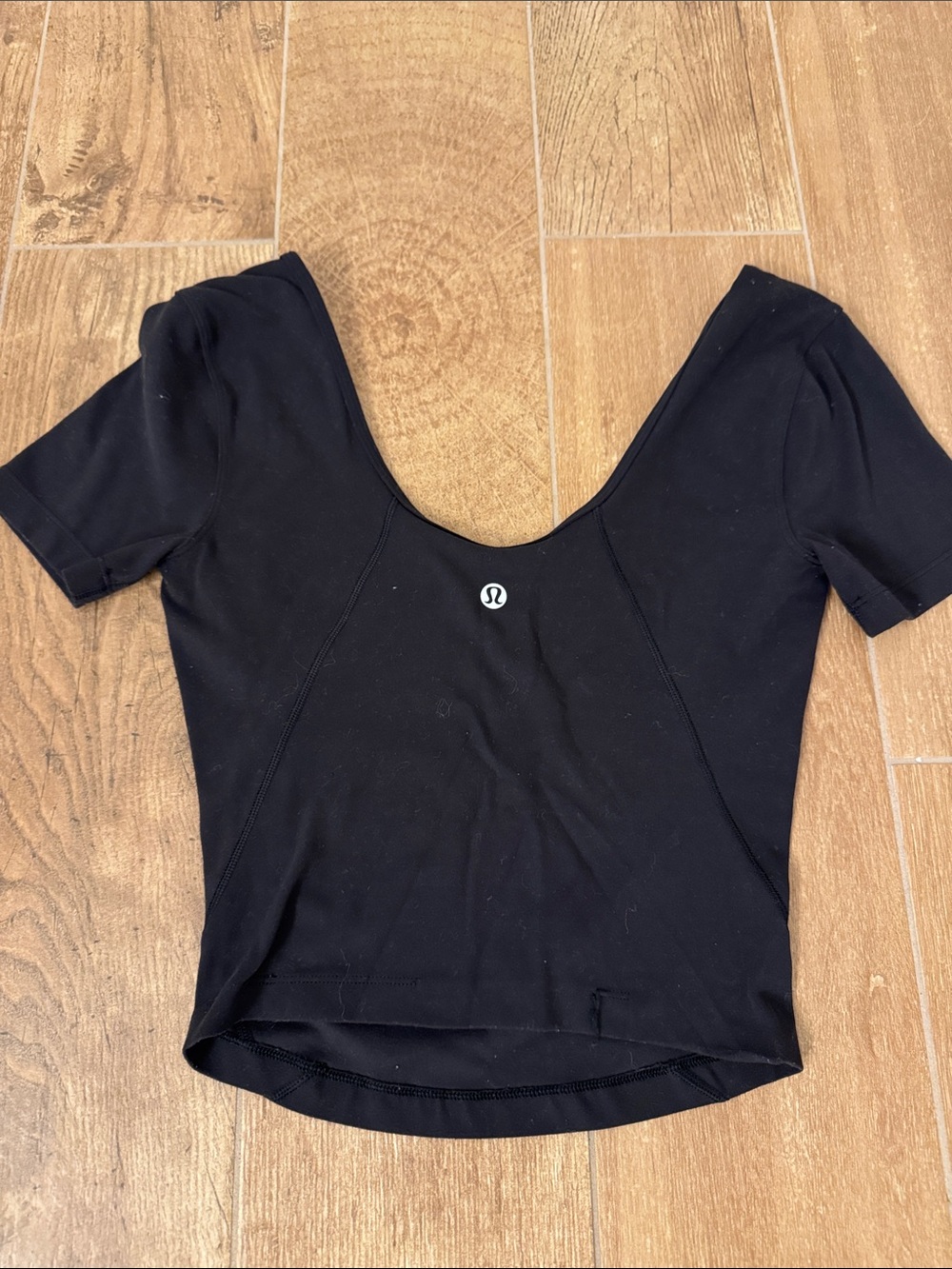 lululemon athletica Black Short-Sleeve Scoop-Back Top
